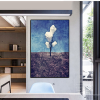 客厅沙发背景墙挂画玄关装饰画北欧风格过道客厅抽象画三朵白云