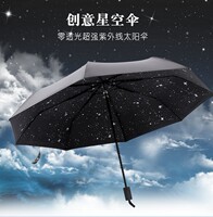 晴雨伞 韩国创意加固三折叠男女太阳伞防紫外线黑胶遮阳伞超轻