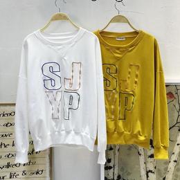 2016秋季新款韩版甜美圆领宽松字母印花长袖T恤女学生装卫衣