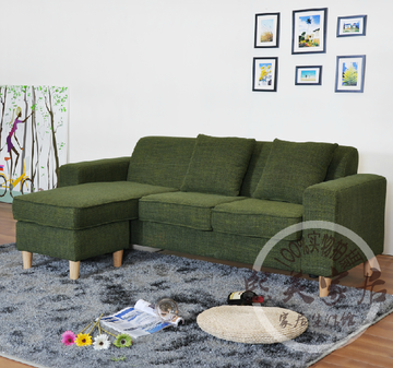 新品上市北欧乡村小户型客厅简约转角布艺棉麻可拆洗沙发组合特价