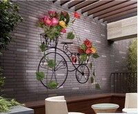 包邮欧式室内铁艺悬挂式壁挂装饰花店精品客厅挂墙式自行车花架