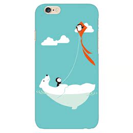 [吞福]企鹅风筝企鹅北极熊原创磨砂手机软壳iphone6/6s plus