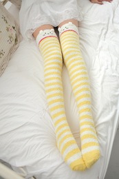 日本软绵绵加厚过膝袜家居袜女长筒袜睡眠袜护腿护膝袜子套脚套腿