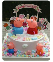 蛋糕装饰摆件粉红猪小妹一家佩奇佩琪小猪佩佩猪乔治猪可爱PP猪