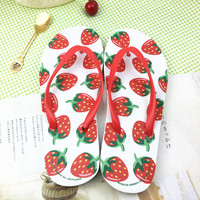 【大龄萝莉】甜美可爱软萌草莓EVA防滑沙滩浴室夹脚拖鞋人字拖